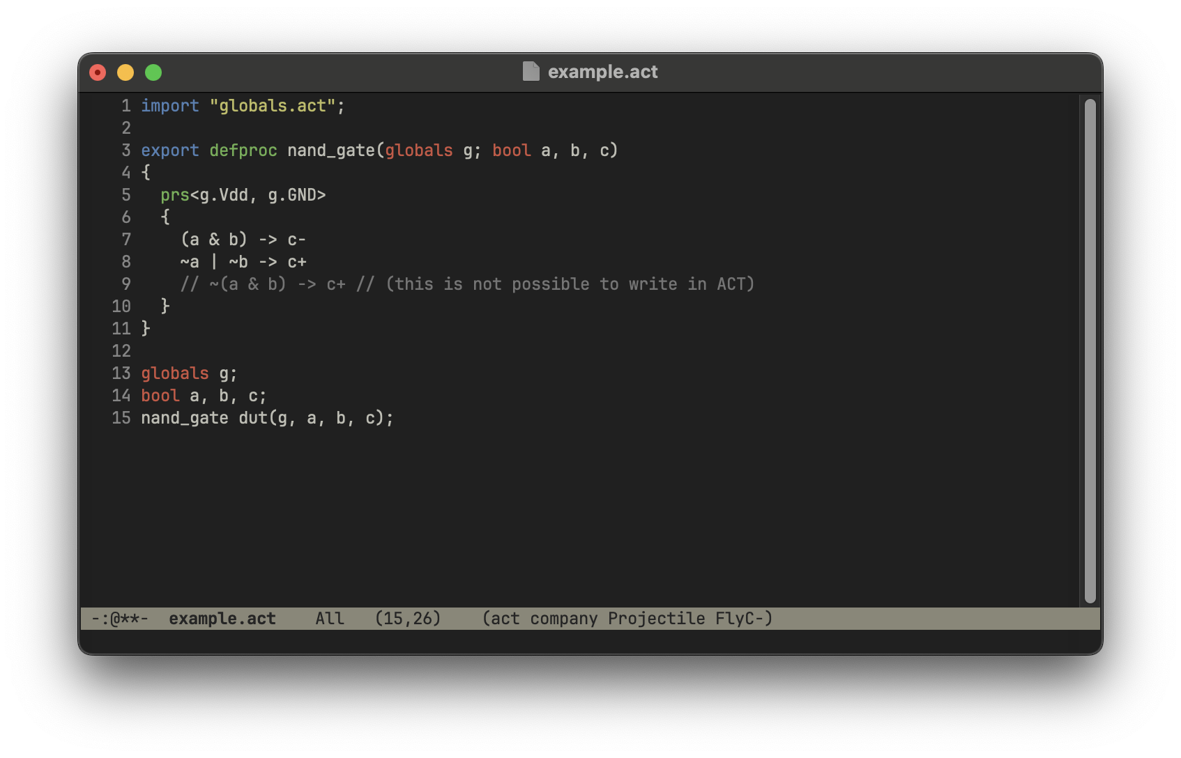 act-mode example